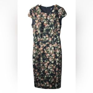 NEW W by Worth neoprene floral print cap sleeve sheath dress 6
